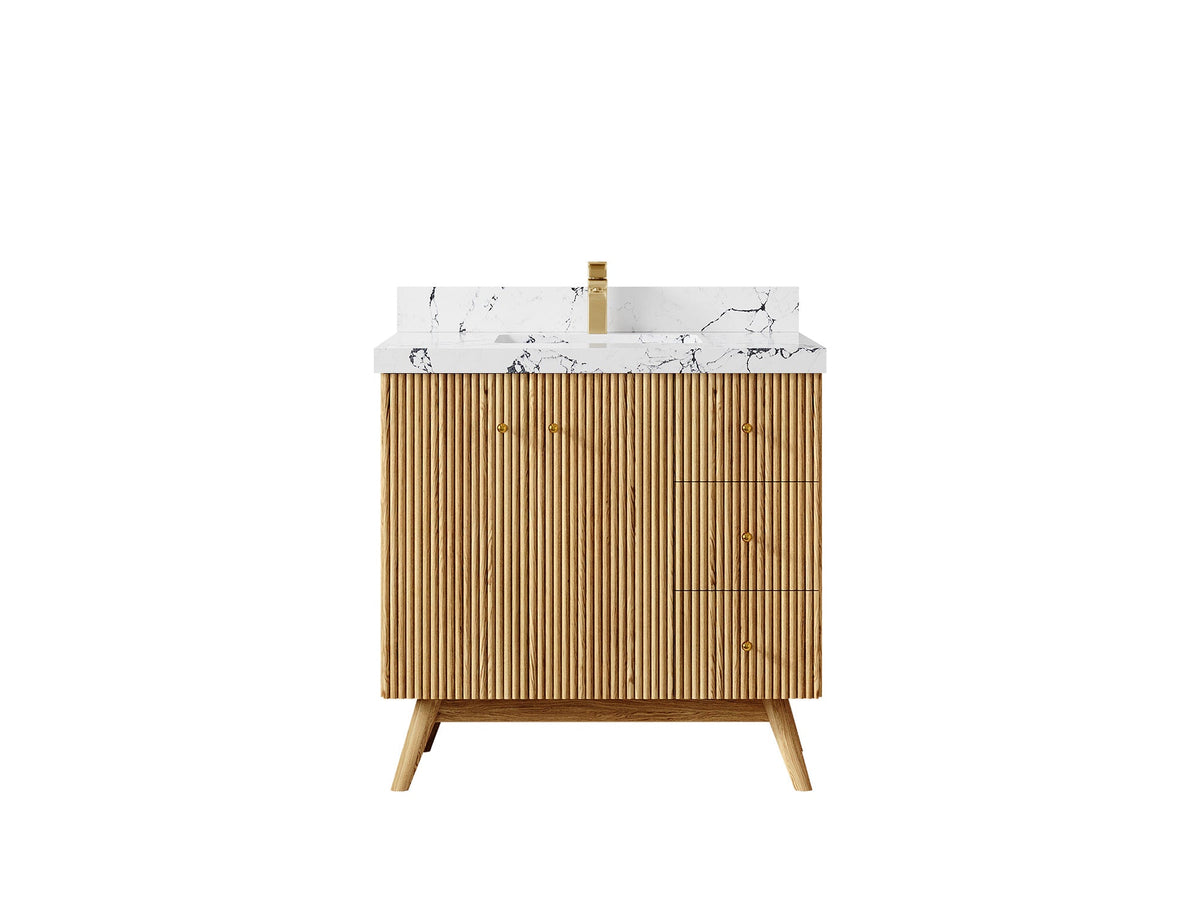 Pasadena White Oak 36 in. W x 22 in. D Center Sink Bathroom Vanity - Willow Bath and Vanity
