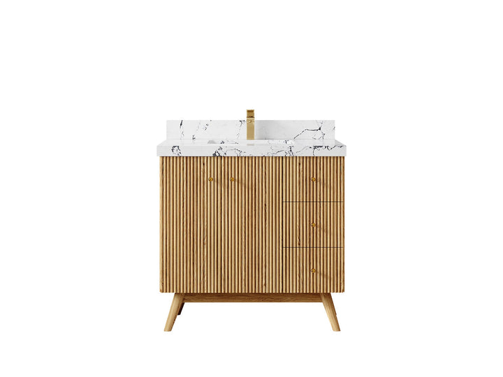 Pasadena White Oak 36 in. W x 22 in. D Center Sink Bathroom Vanity - photo 40