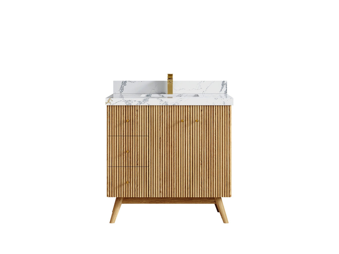 Pasadena White Oak 36 in. W x 22 in. D Center Sink Bathroom Vanity - Willow Bath and Vanity