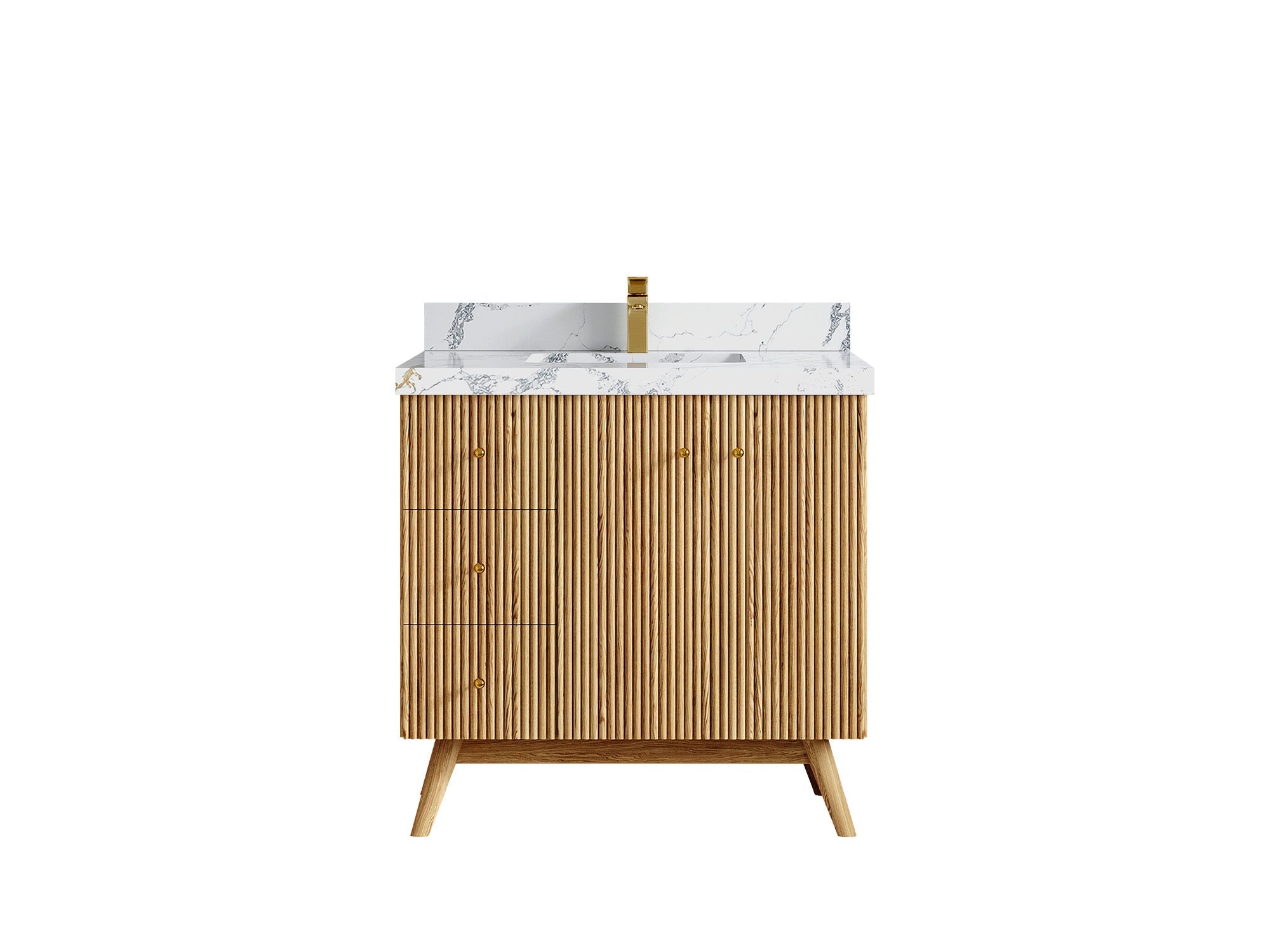 Pasadena White Oak 36 in. W x 22 in. D Center Sink Bathroom Vanity - Willow Bath and Vanity