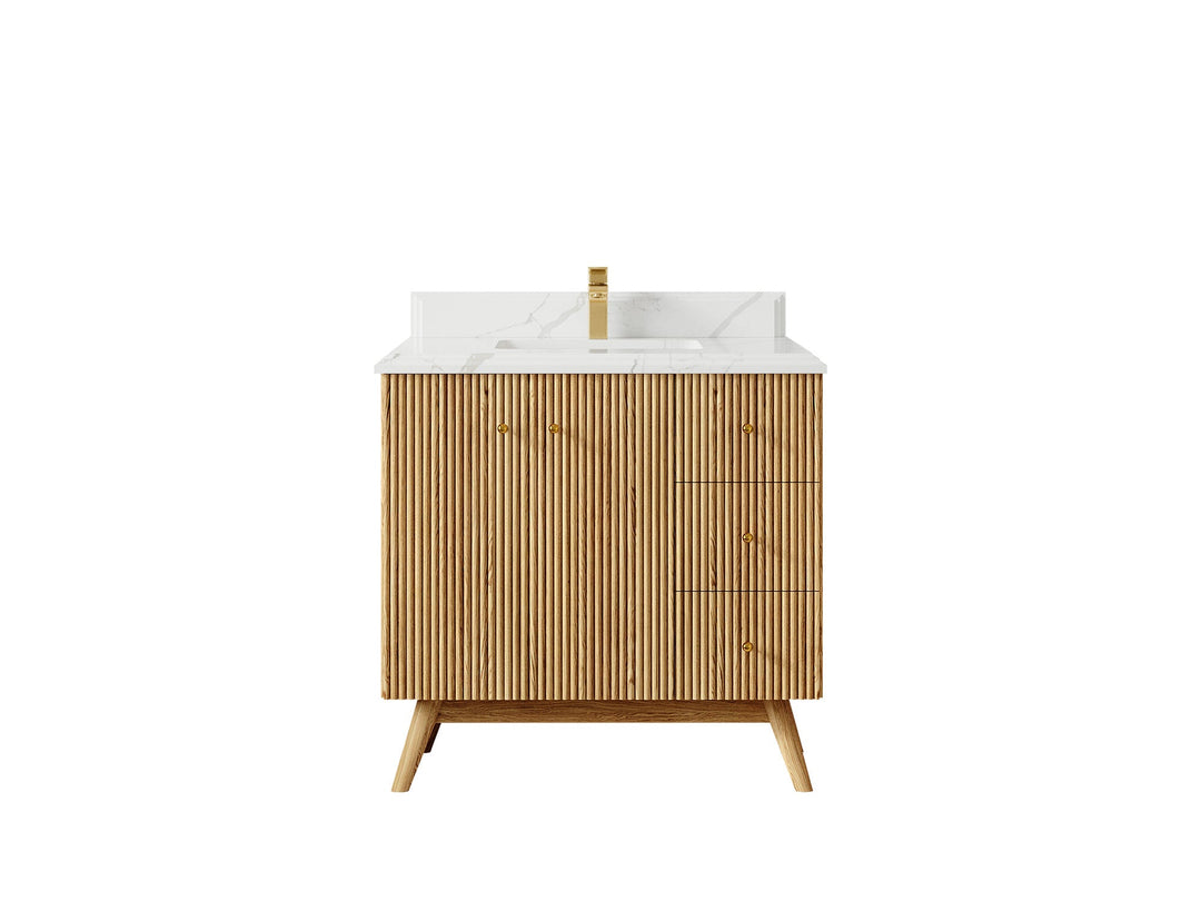 Pasadena White Oak 36 in. W x 22 in. D Center Sink Bathroom Vanity - Willow Bath and Vanity