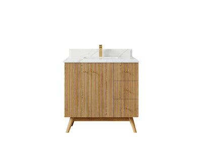 Pasadena White Oak 36 in. W x 22 in. D Center Sink Bathroom Vanity - Willow Bath and Vanity