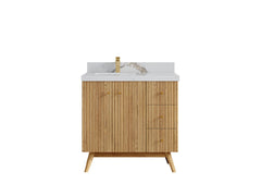 Pasadena White Oak 36 in. W x 22 in. D Left Offset Sink Bathroom Vanity - photo 12