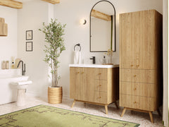 Pasadena White Oak 36 in. W x 22 in. D Left Offset Sink Bathroom Vanity - photo 2