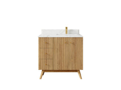 Pasadena White Oak 36 in. W x 22 in. D Right Offset Sink Bathroom Vanity - photo 24