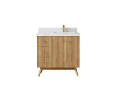 Pasadena White Oak 36 in. W x 22 in. D Right Offset Sink Bathroom Vanity - photo 18