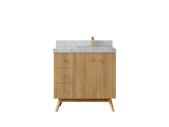 Pasadena White Oak 36 in. W x 22 in. D Right Offset Sink Bathroom Vanity - photo 42