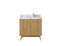 Pasadena White Oak 36 in. W x 22 in. D Right Offset Sink Bathroom Vanity - photo 8