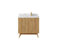 Pasadena White Oak 36 in. W x 22 in. D Right Offset Sink Bathroom Vanity - photo 40