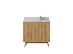 Pasadena White Oak 36 in. W x 22 in. D Right Offset Sink Bathroom Vanity - photo 32