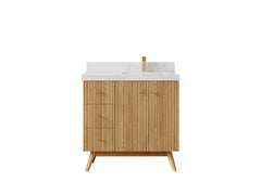 Pasadena White Oak 36 in. W x 22 in. D Right Offset Sink Bathroom Vanity - photo 16