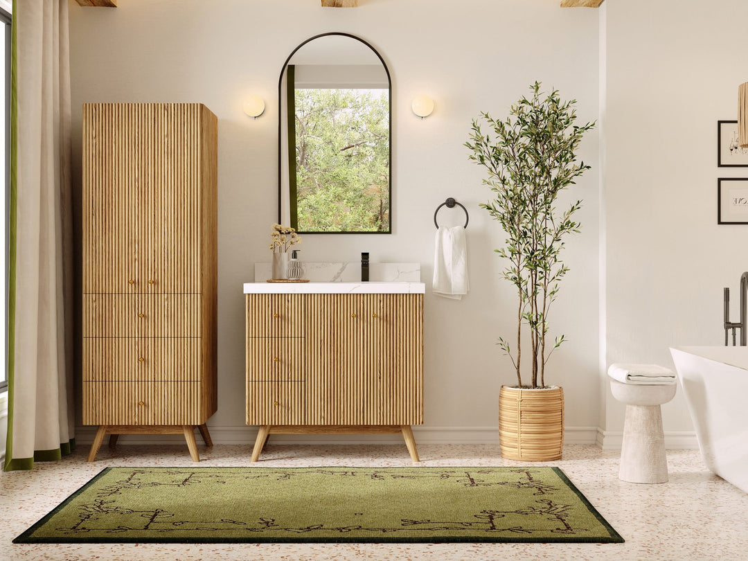 Pasadena White Oak 36 in. W x 22 in. D Right Offset Sink Bathroom Vanity - Willow Bath and Vanity