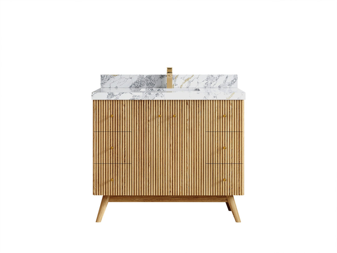 Pasadena White Oak 42 in. W x 22 in. D Single Sink Bathroom Vanity - Willow Bath and Vanity