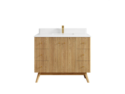 Pasadena White Oak 42 in. W x 22 in. D Single Sink Bathroom Vanity - Willow Bath and Vanity