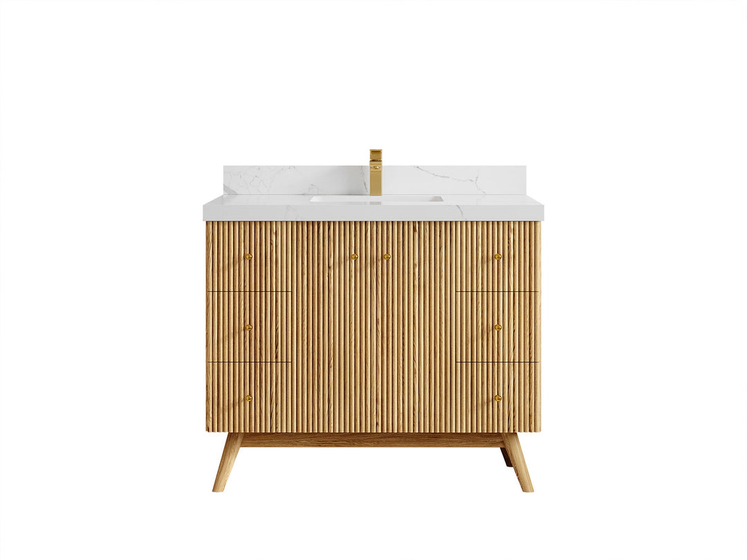 Pasadena White Oak 42 in. W x 22 in. D Single Sink Bathroom Vanity - Willow Bath and Vanity