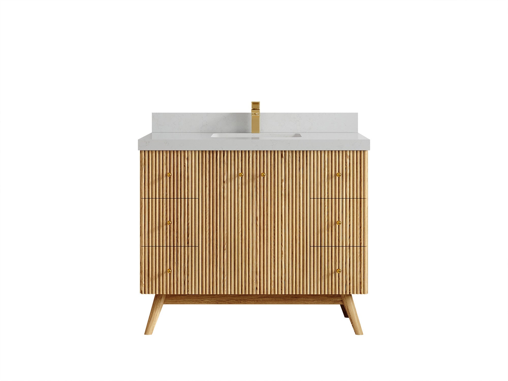 Pasadena White Oak 42 in. W x 22 in. D Single Sink Bathroom Vanity - Willow Bath and Vanity