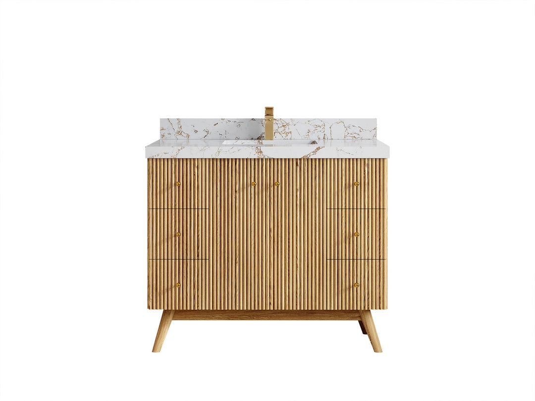 Pasadena White Oak 42 in. W x 22 in. D Single Sink Bathroom Vanity - Willow Bath and Vanity