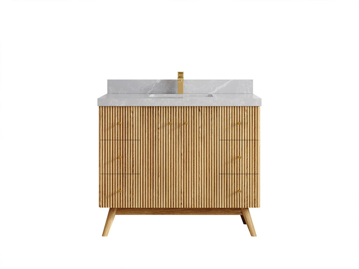 Pasadena White Oak 42 in. W x 22 in. D Single Sink Bathroom Vanity - photo 32