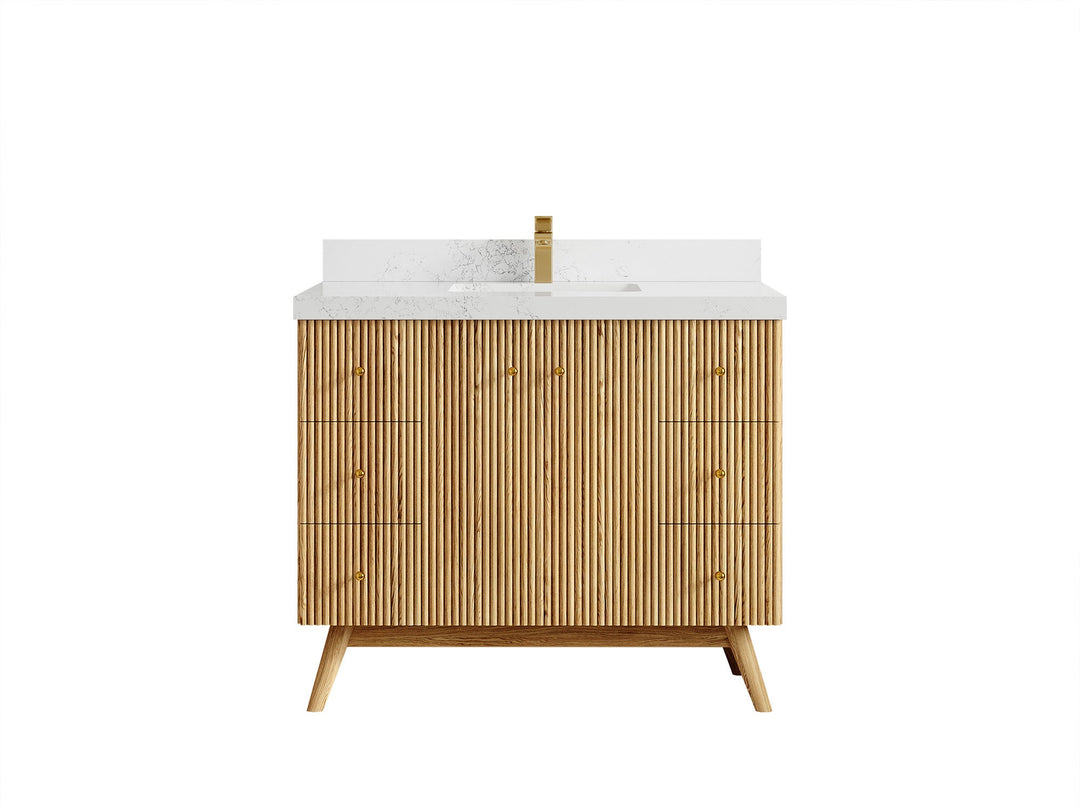 Pasadena White Oak 42 in. W x 22 in. D Single Sink Bathroom Vanity - Willow Bath and Vanity