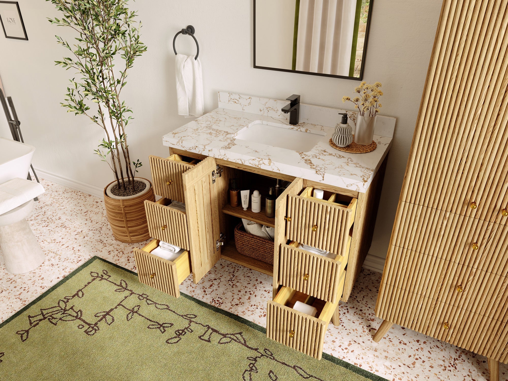 Pasadena White Oak 42 in. W x 22 in. D Single Sink Bathroom Vanity - Willow Bath and Vanity
