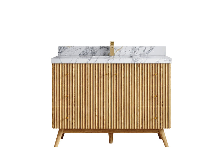 Pasadena White Oak 48 in. W x 22 in. D Single Sink Bathroom Vanity - photo 8