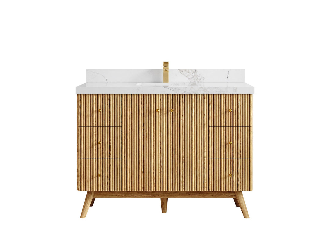 Pasadena White Oak 48 in. W x 22 in. D Single Sink Bathroom Vanity - Willow Bath and Vanity