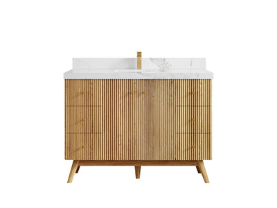 Pasadena White Oak 48 in. W x 22 in. D Single Sink Bathroom Vanity - Willow Bath and Vanity