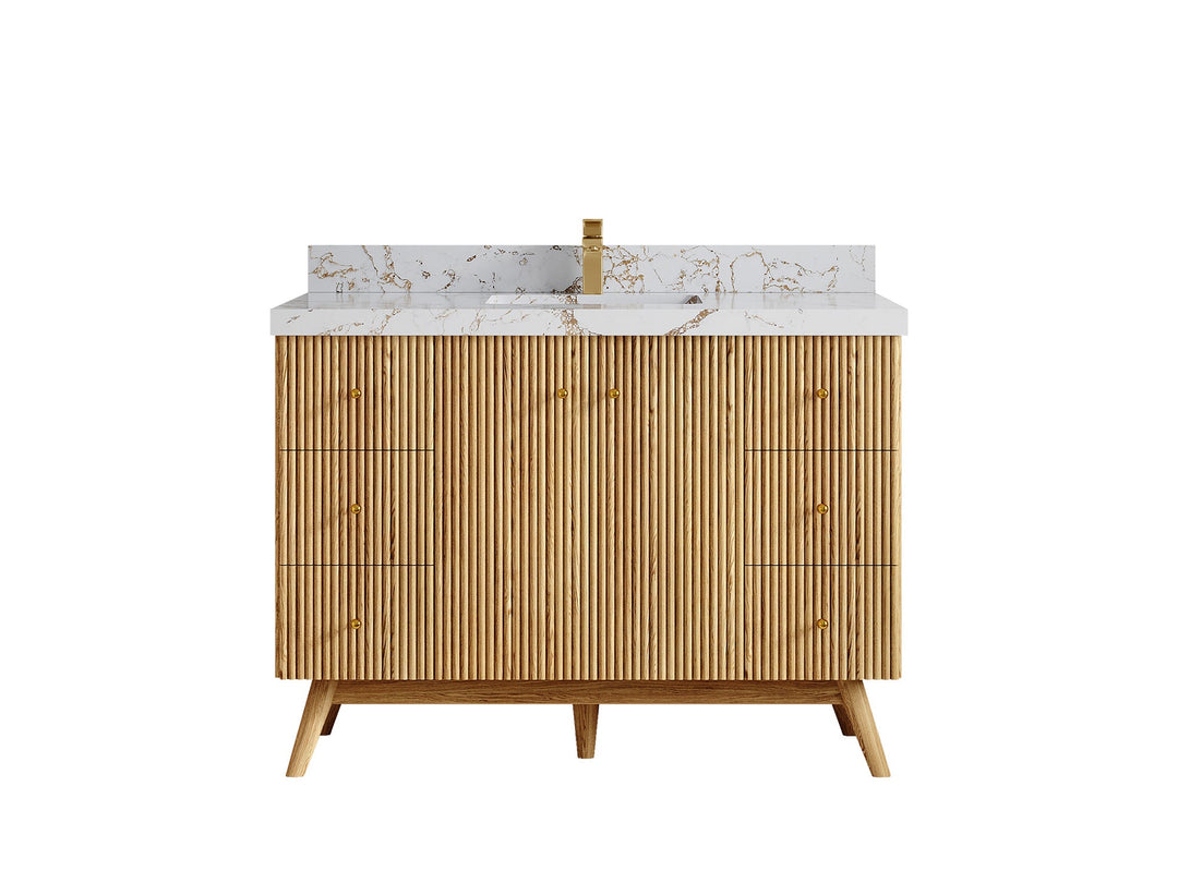 Pasadena White Oak 48 in. W x 22 in. D Single Sink Bathroom Vanity - Willow Bath and Vanity