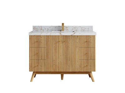 Pasadena White Oak 48 in. W x 22 in. D Single Sink Bathroom Vanity - Willow Bath and Vanity