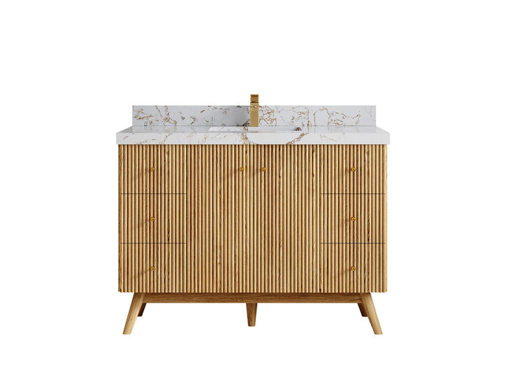Pasadena White Oak 48 in. W x 22 in. D Single Sink Bathroom Vanity - photo 38