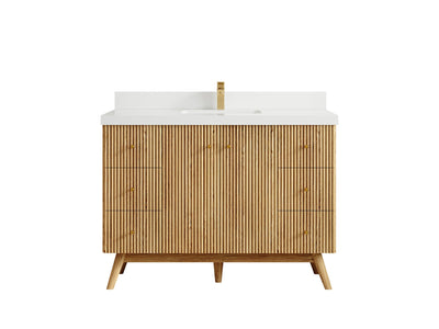 Pasadena White Oak 48 in. W x 22 in. D Single Sink Bathroom Vanity - Willow Bath and Vanity