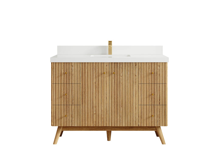 Pasadena White Oak 48 in. W x 22 in. D Single Sink Bathroom Vanity - photo 44