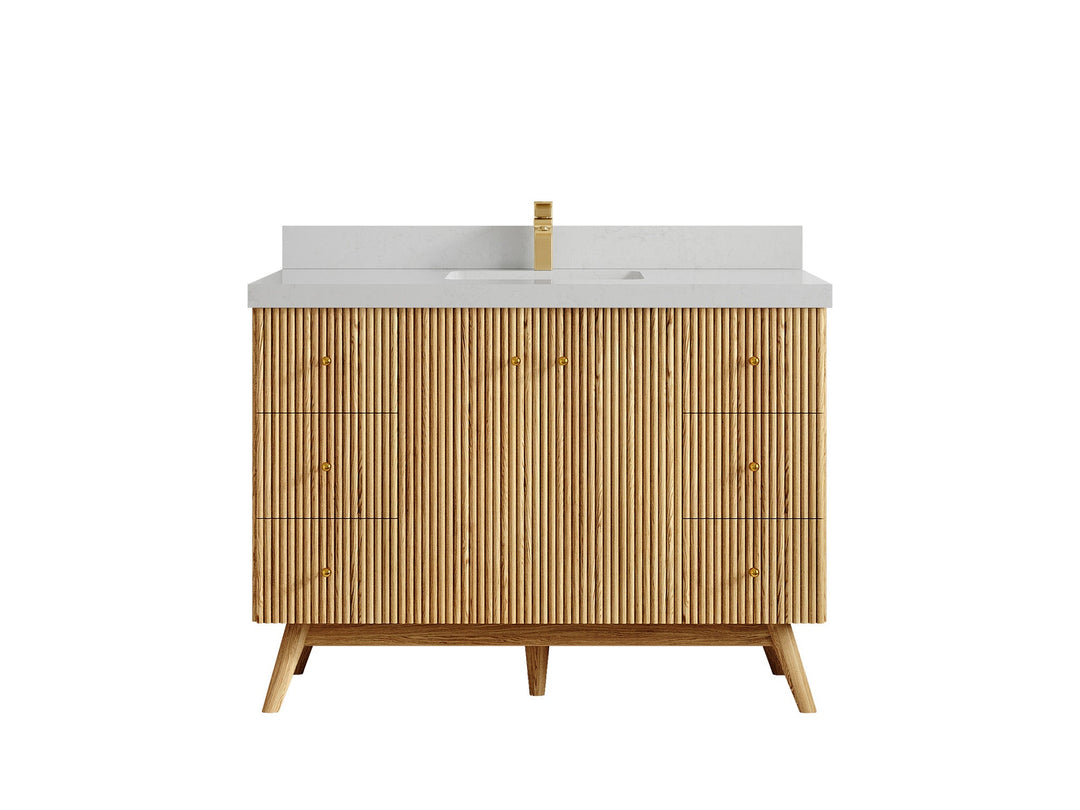 Pasadena White Oak 48 in. W x 22 in. D Single Sink Bathroom Vanity - Willow Bath and Vanity
