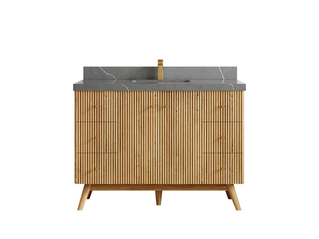 Pasadena White Oak 48 in. W x 22 in. D Single Sink Bathroom Vanity - Willow Bath and Vanity