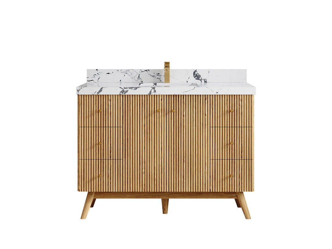Pasadena White Oak 48 in. W x 22 in. D Single Sink Bathroom Vanity - Willow Bath and Vanity