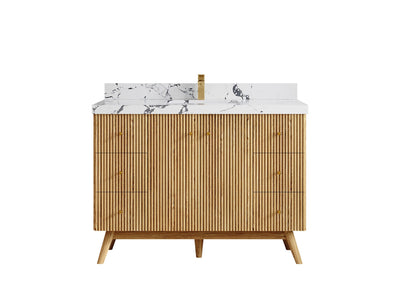 Pasadena White Oak 48 in. W x 22 in. D Single Sink Bathroom Vanity - Willow Bath and Vanity