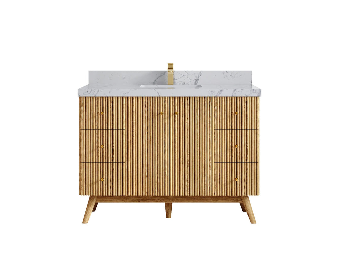 Pasadena White Oak 48 in. W x 22 in. D Single Sink Bathroom Vanity - Willow Bath and Vanity