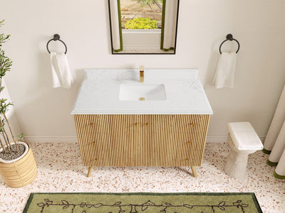 Pasadena White Oak 48 in. W x 22 in. D Single Sink Bathroom Vanity - Willow Bath and Vanity