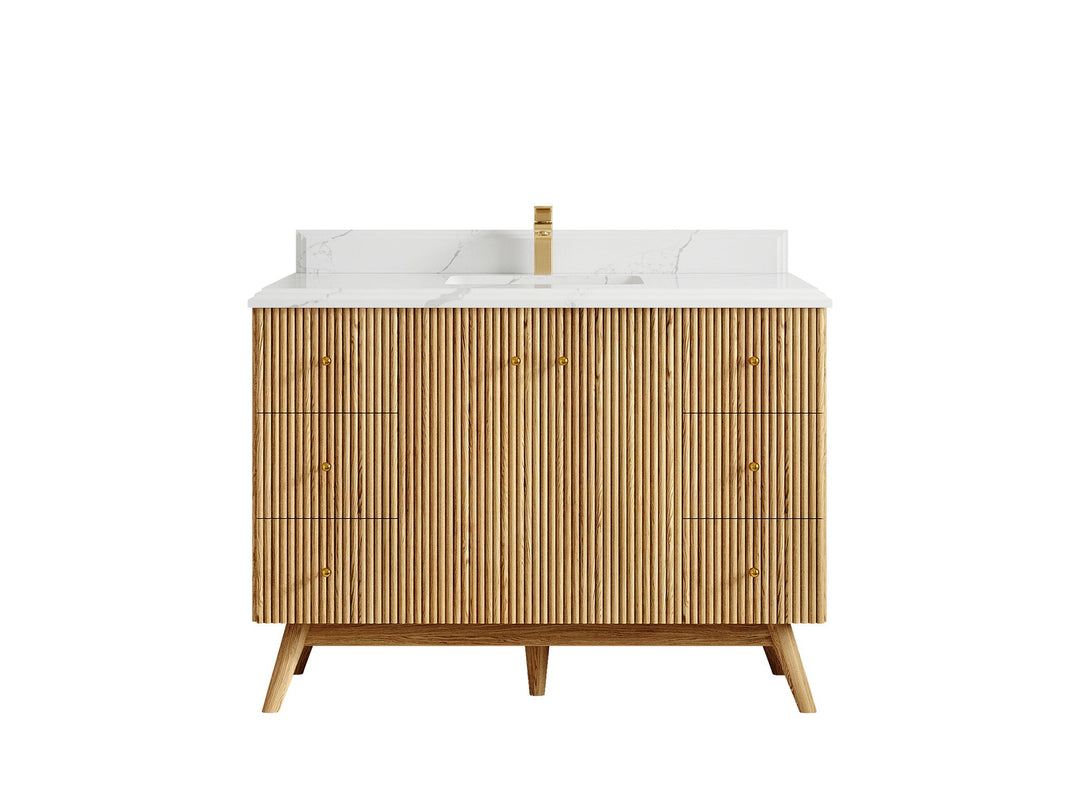 Pasadena White Oak 48 in. W x 22 in. D Single Sink Bathroom Vanity - Willow Bath and Vanity