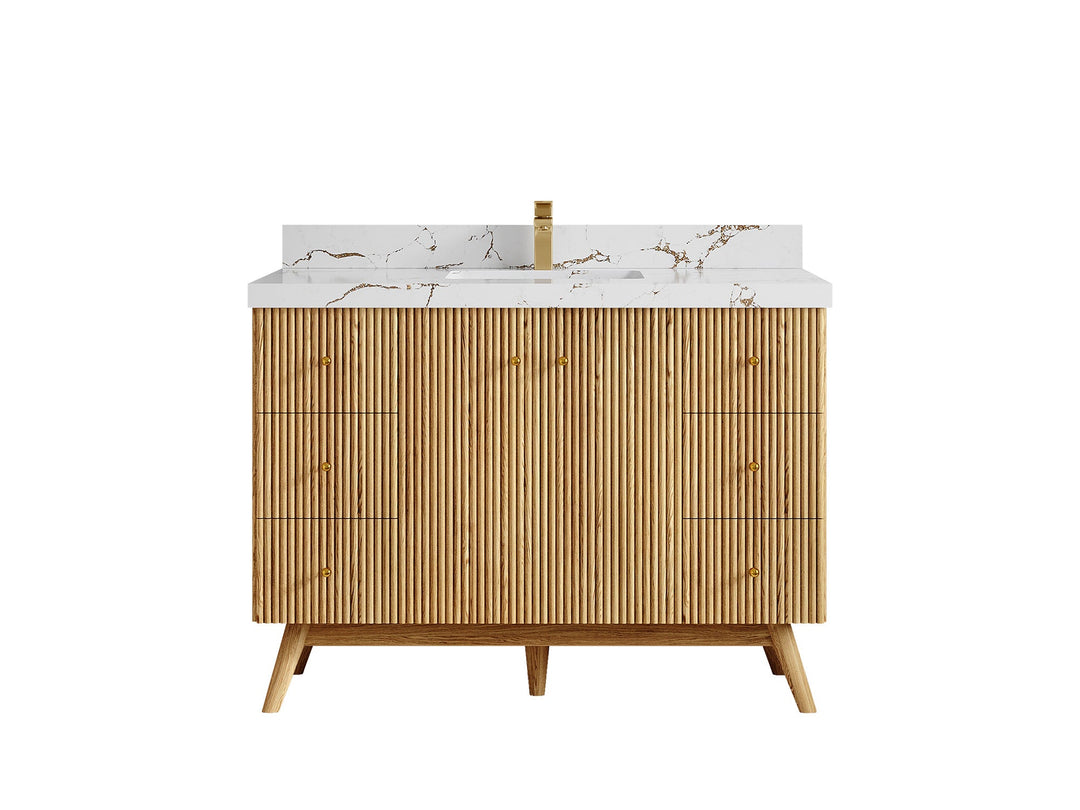 Pasadena White Oak 48 in. W x 22 in. D Single Sink Bathroom Vanity - Willow Bath and Vanity