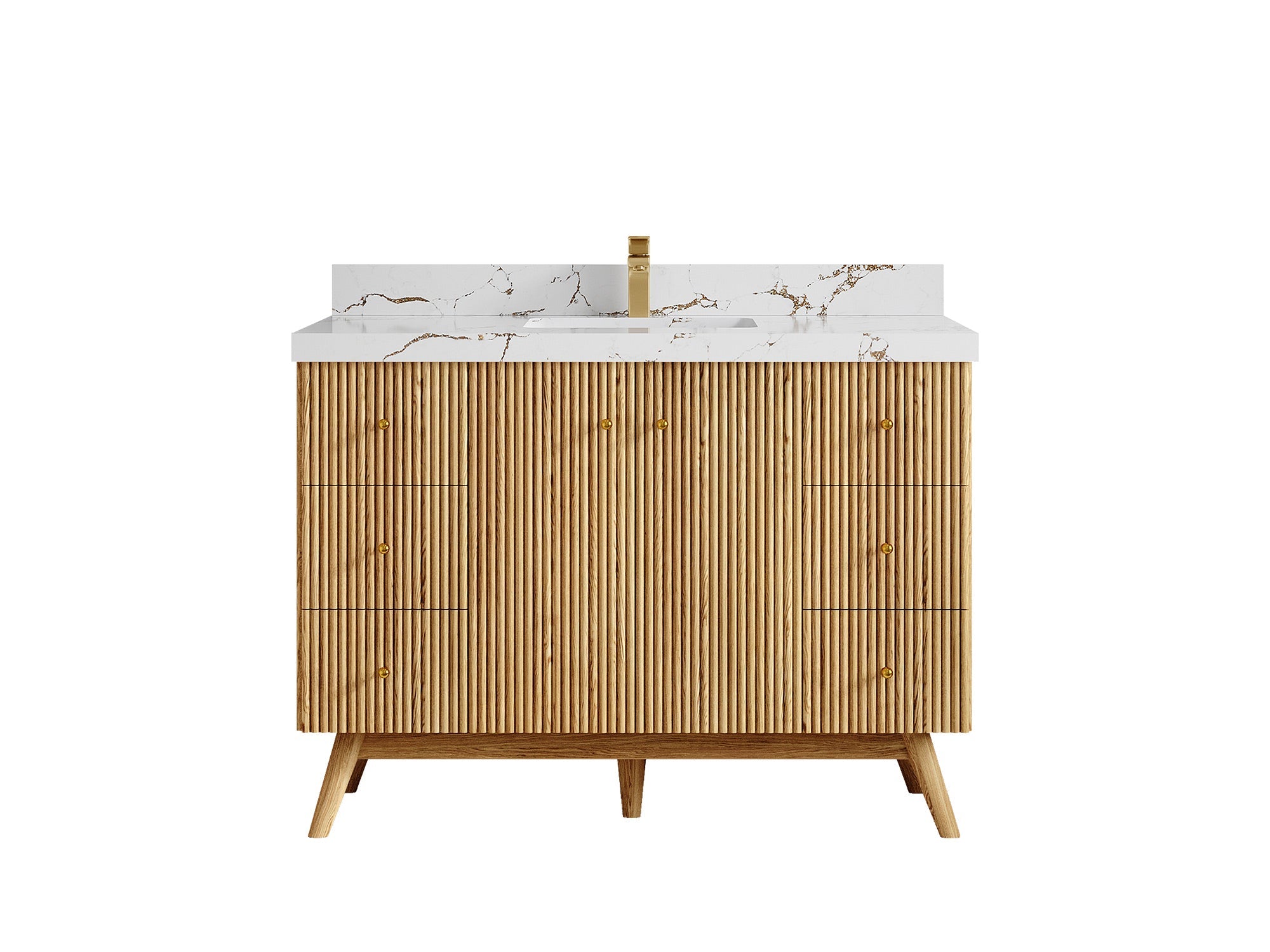 Pasadena White Oak 48 in. W x 22 in. D Single Sink Bathroom Vanity - Willow Bath and Vanity