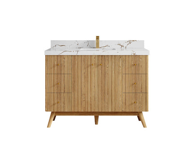 Pasadena White Oak 48 in. W x 22 in. D Single Sink Bathroom Vanity - Willow Bath and Vanity