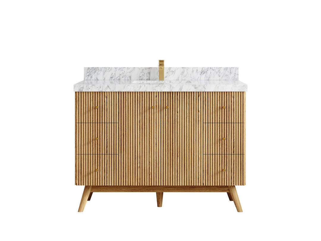 Pasadena White Oak 48 in. W x 22 in. D Single Sink Bathroom Vanity - Willow Bath and Vanity