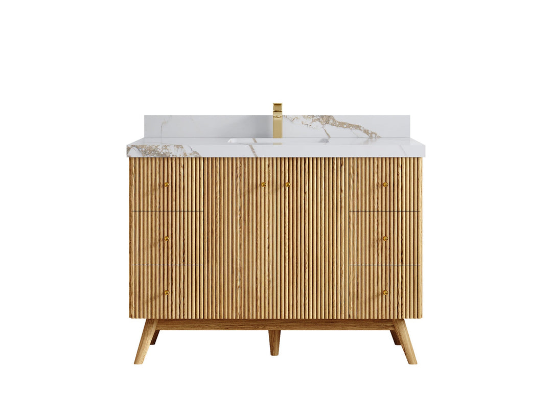 Pasadena White Oak 48 in. W x 22 in. D Single Sink Bathroom Vanity - Willow Bath and Vanity