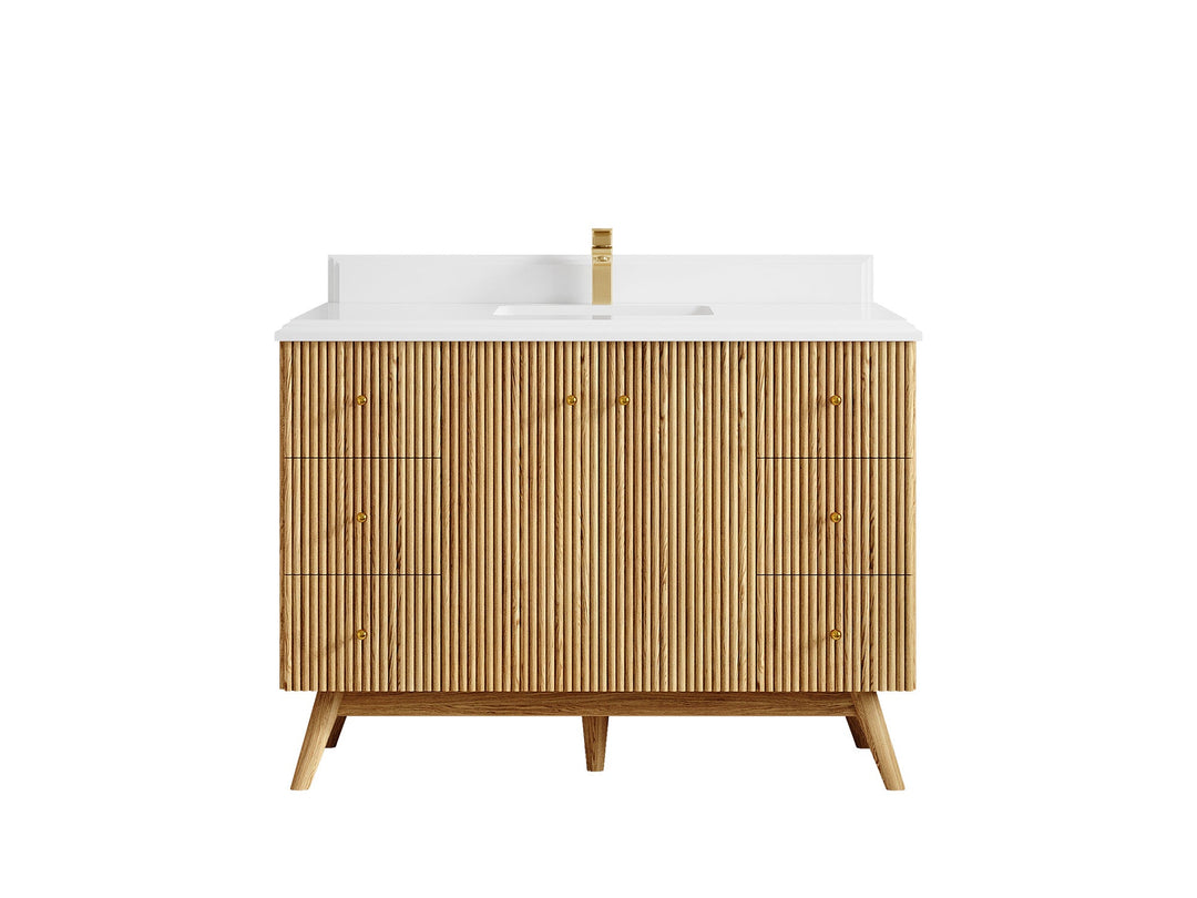 Pasadena White Oak 48 in. W x 22 in. D Single Sink Bathroom Vanity - Willow Bath and Vanity