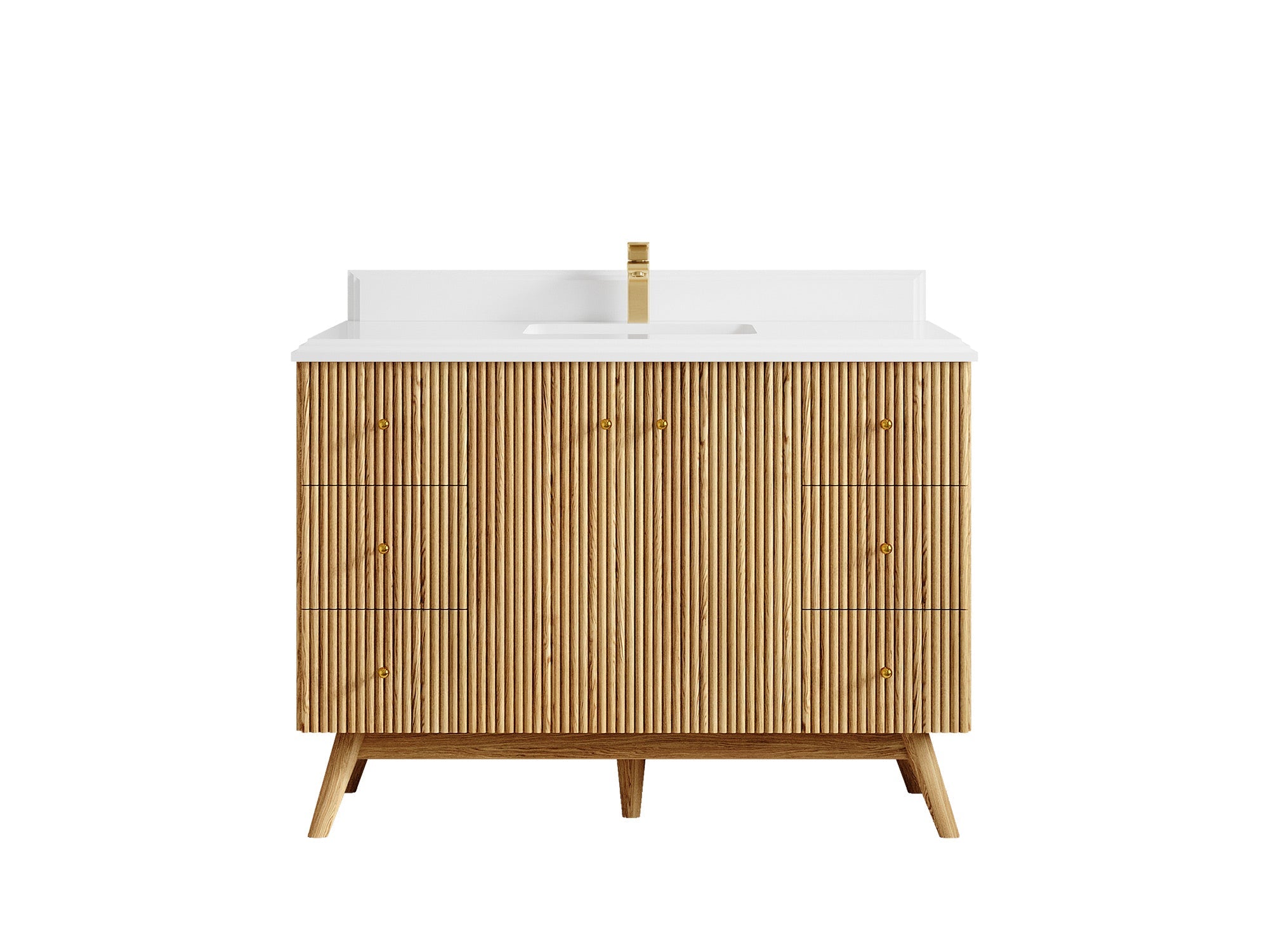 Pasadena White Oak 48 in. W x 22 in. D Single Sink Bathroom Vanity - Willow Bath and Vanity