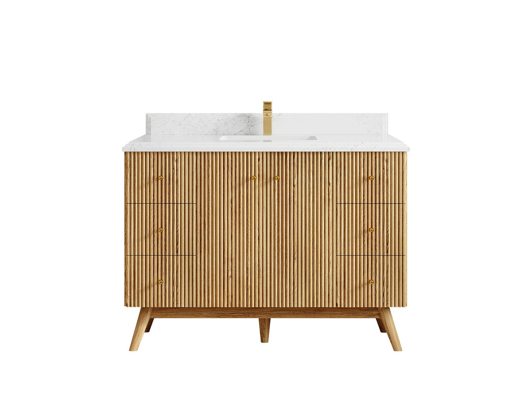 Pasadena White Oak 48 in. W x 22 in. D Single Sink Bathroom Vanity - Willow Bath and Vanity