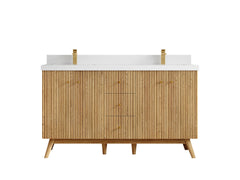 Pasadena White Oak 60 in. W x 22 in. D Double Sink Bathroom Vanity - photo 44