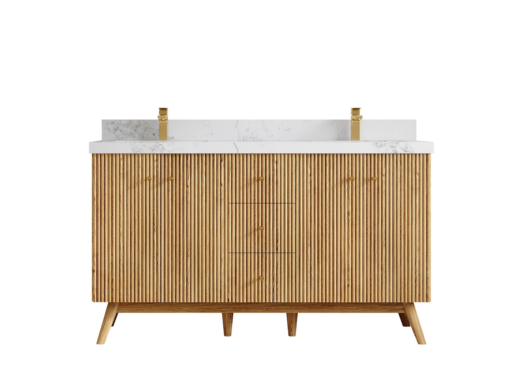 Pasadena White Oak 60 in. W x 22 in. D Double Sink Bathroom Vanity - Willow Bath and Vanity