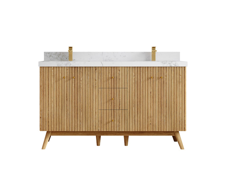 Pasadena White Oak 60 in. W x 22 in. D Double Sink Bathroom Vanity - photo 16